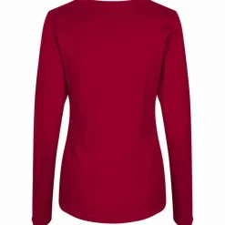 ID Interlock Dame Langærmet t-shirt - Rød