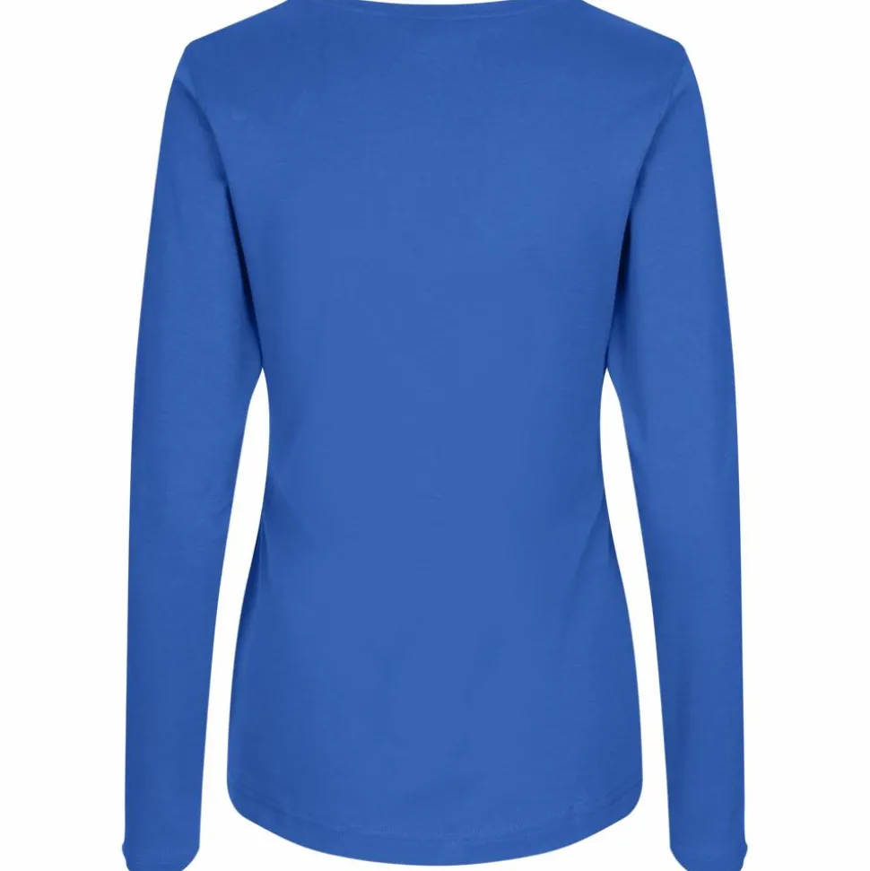 ID Interlock Dame Langærmet t-shirt - Azur
