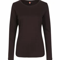 ID Interlock Dame Langærmet t-shirt - Mørk Bordeaux