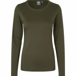 ID Interlock Dame Langærmet t-shirt - Oliven