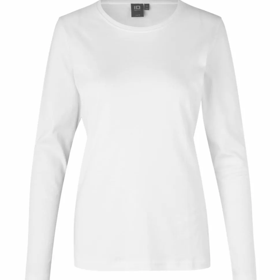 ID Interlock Dame Langærmet t-shirt - Hvid