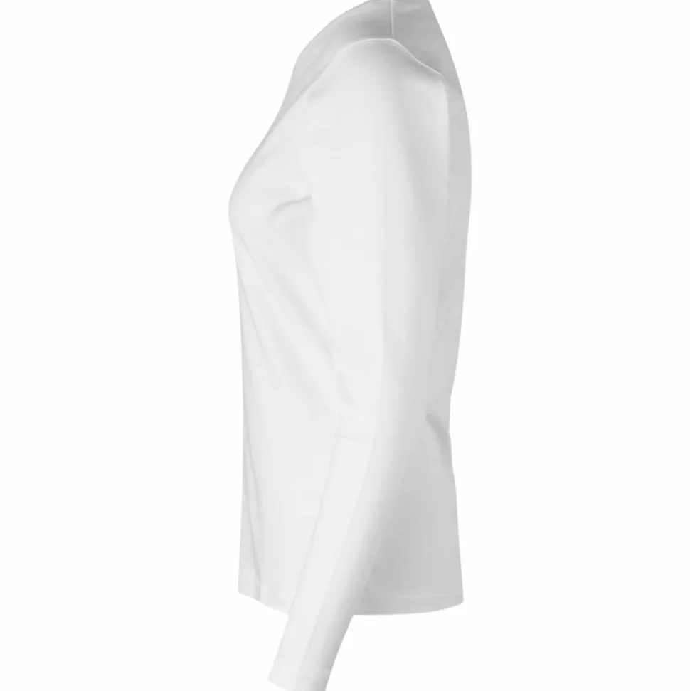 ID Interlock Dame Langærmet t-shirt - Hvid