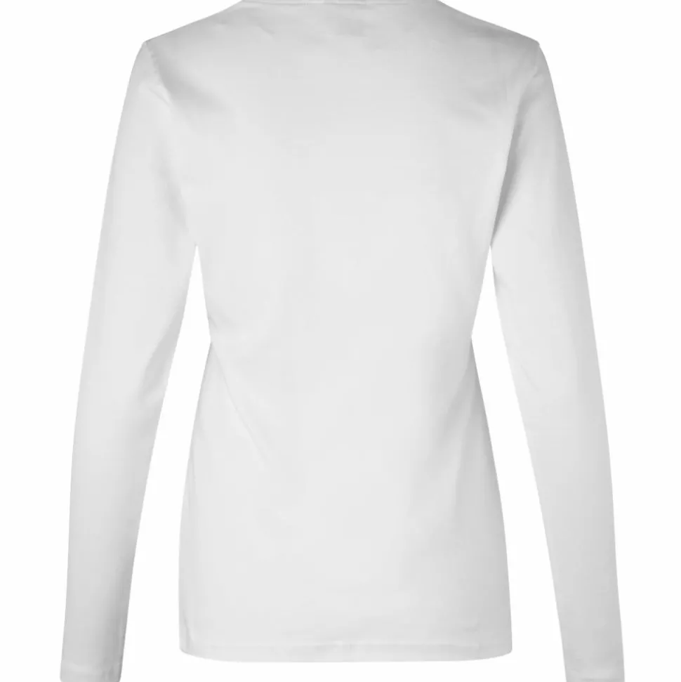 ID Interlock Dame Langærmet t-shirt - Hvid