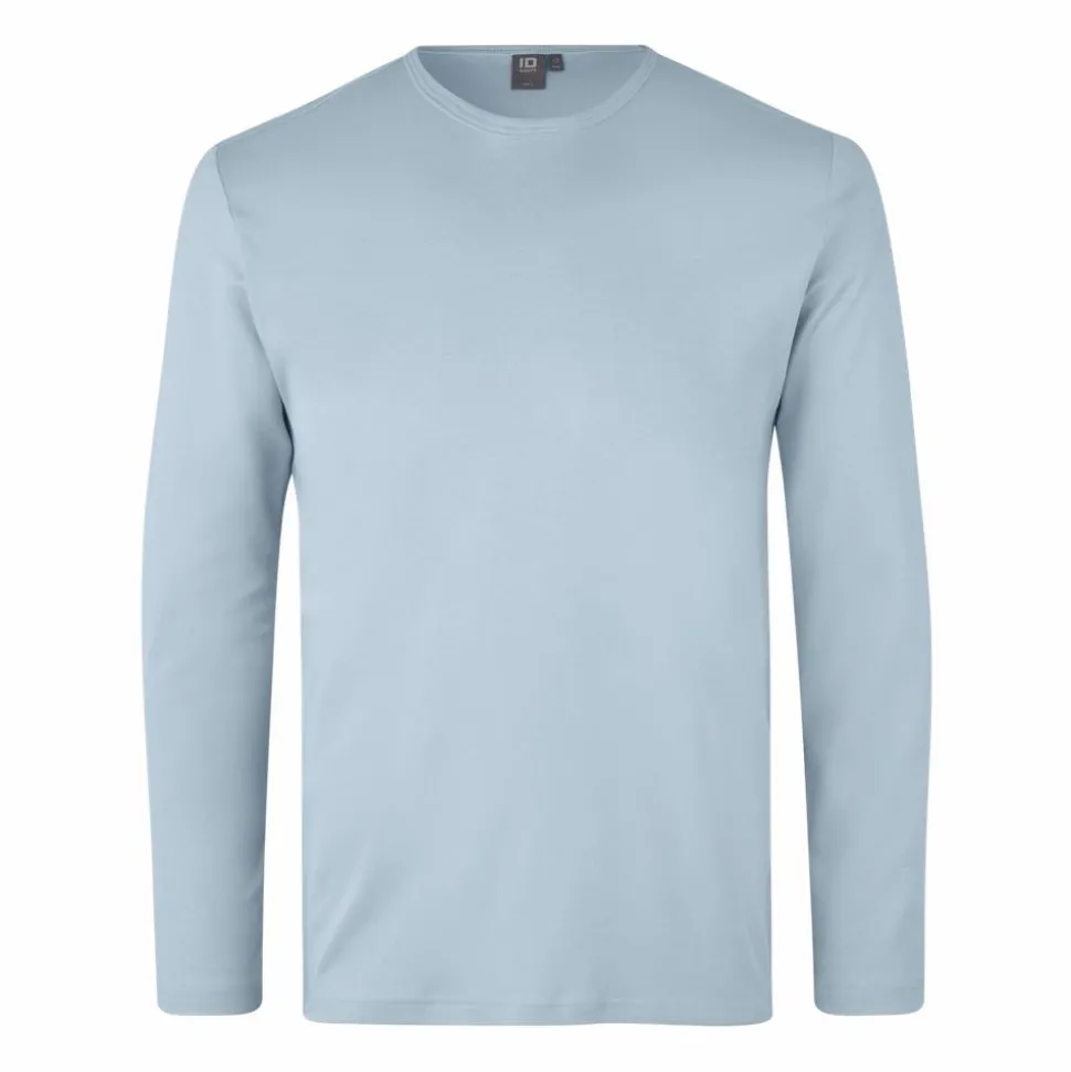 ID Interlock Herre Langærmet t-shirt - Lys Blå