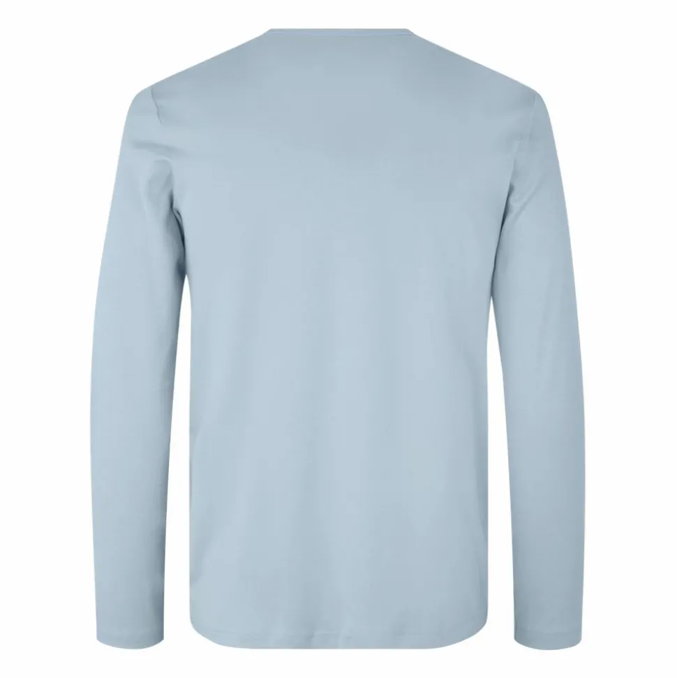 ID Interlock Herre Langærmet t-shirt - Lys Blå