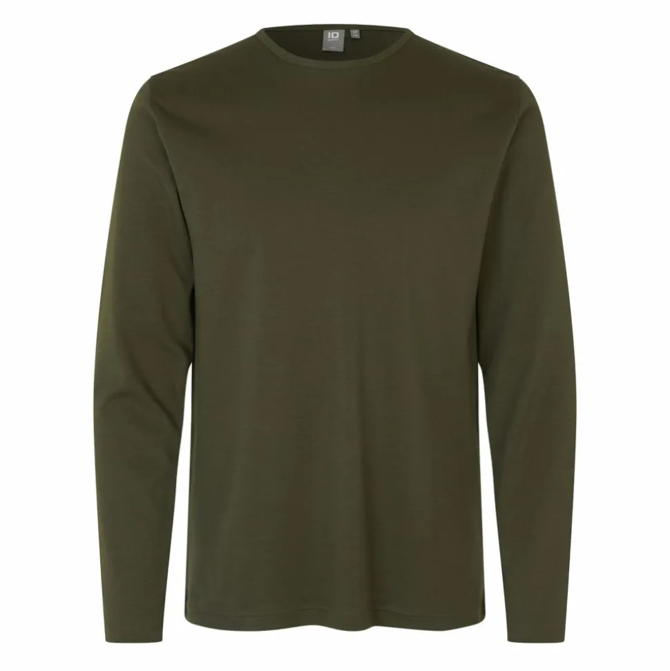 ID Interlock Herre Langærmet t-shirt - Oliven