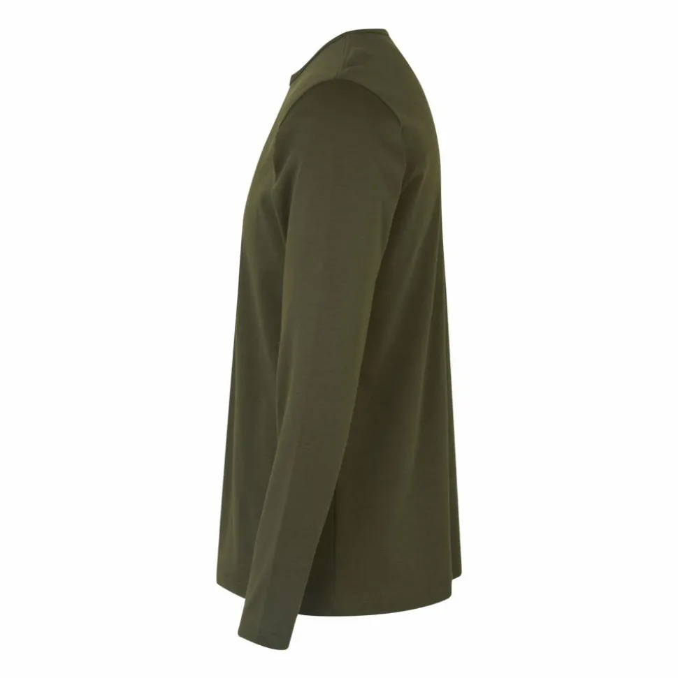 ID Interlock Herre Langærmet t-shirt - Oliven