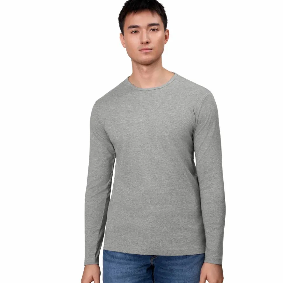 ID Interlock Herre Langærmet t-shirt - Grå Melange