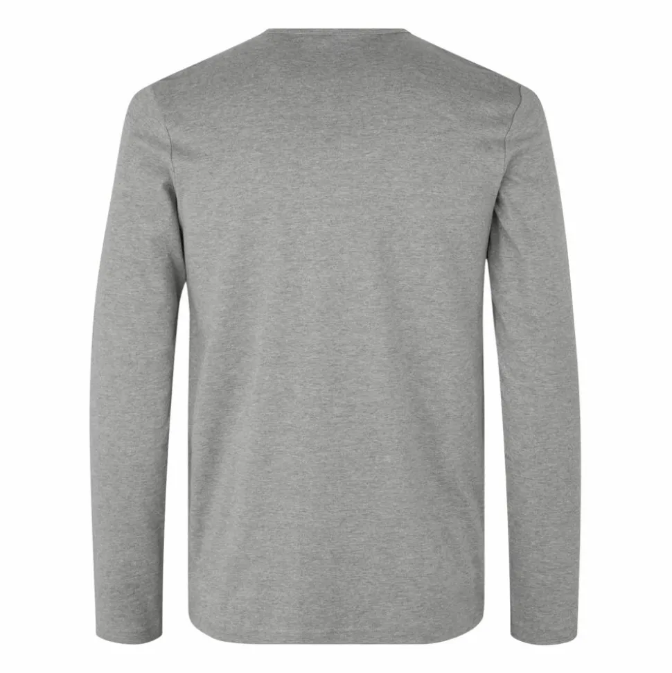 ID Interlock Herre Langærmet t-shirt - Grå Melange