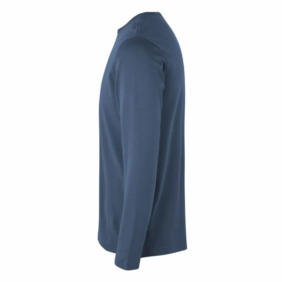 ID Interlock Herre Langærmet t-shirt - Indigo
