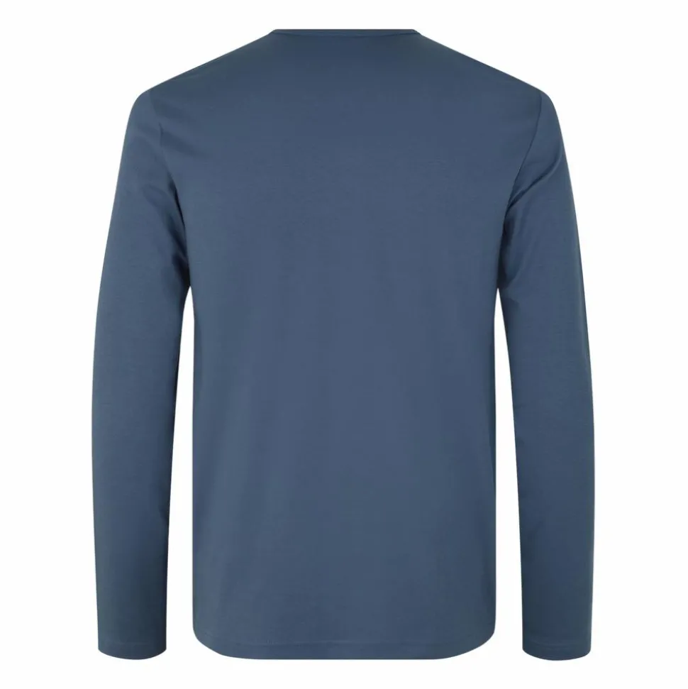 ID Interlock Herre Langærmet t-shirt - Indigo