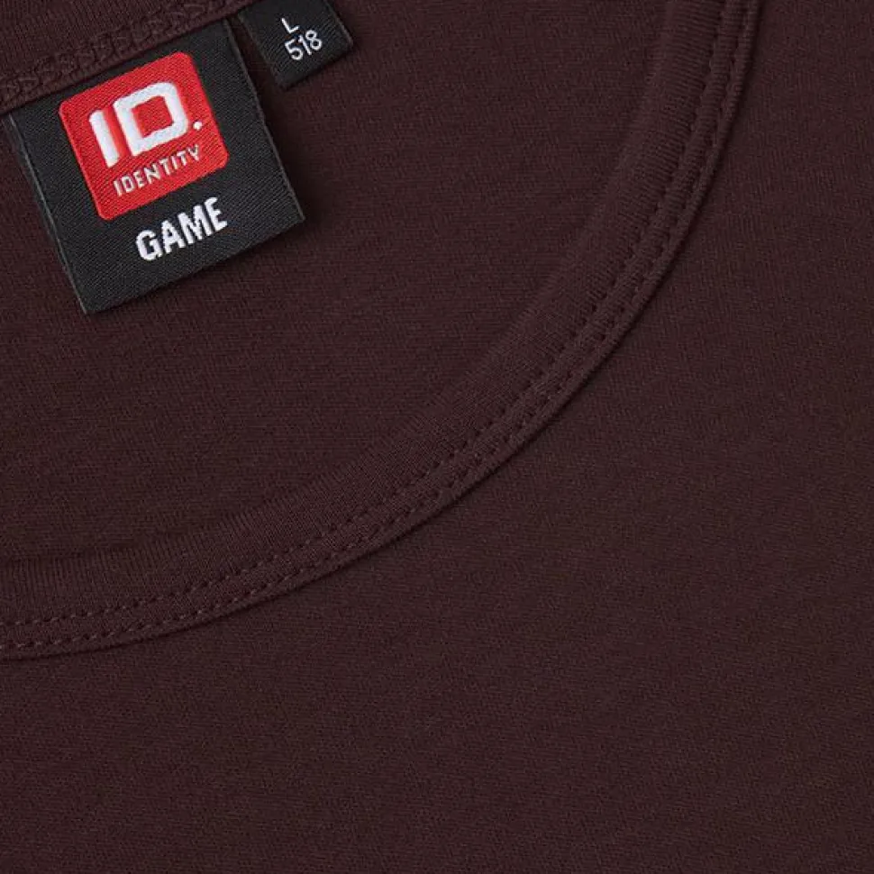 ID Interlock Herre Langærmet t-shirt - Mørk Bordeaux