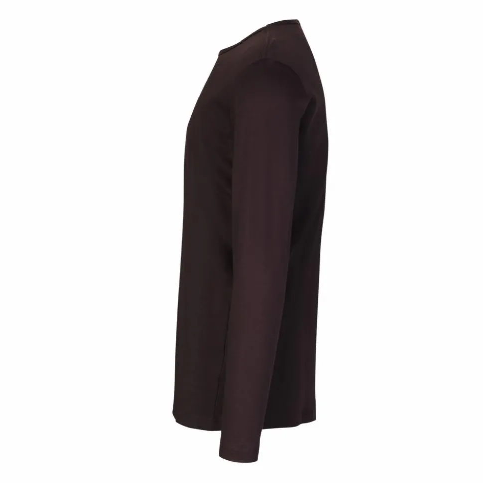 ID Interlock Herre Langærmet t-shirt - Mørk Bordeaux