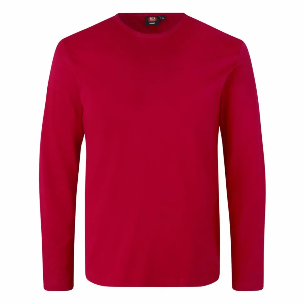 ID Interlock Herre Langærmet t-shirt - Rød