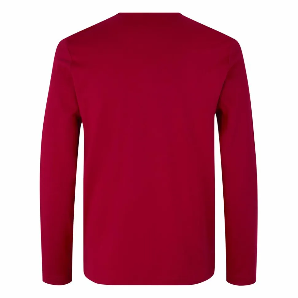 ID Interlock Herre Langærmet t-shirt - Rød
