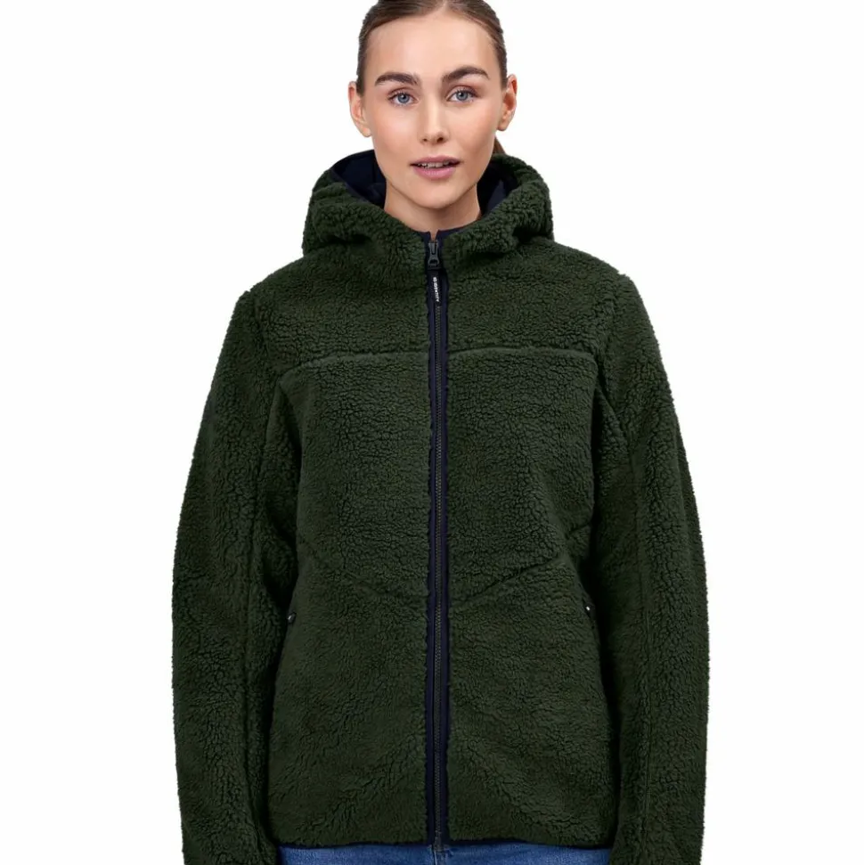 ID Pile Dame Fleecejakke - Oliven