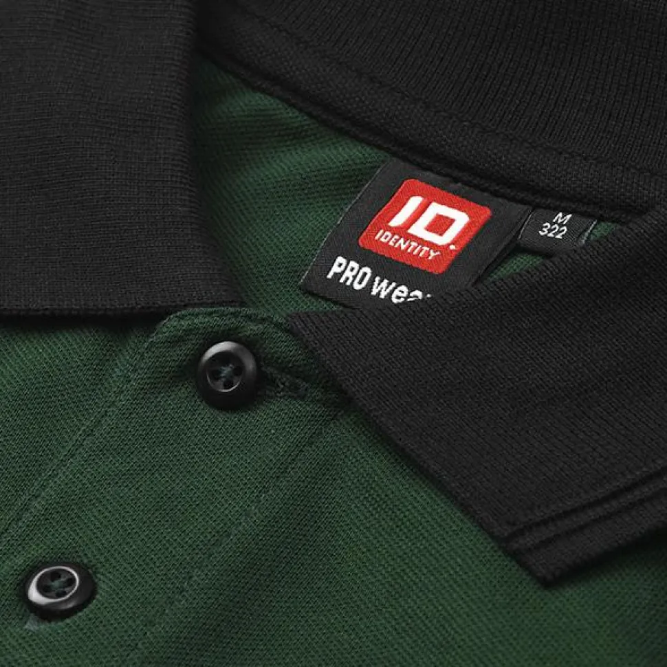 ID Pro Wear Herre Polo - Flaskegrøn