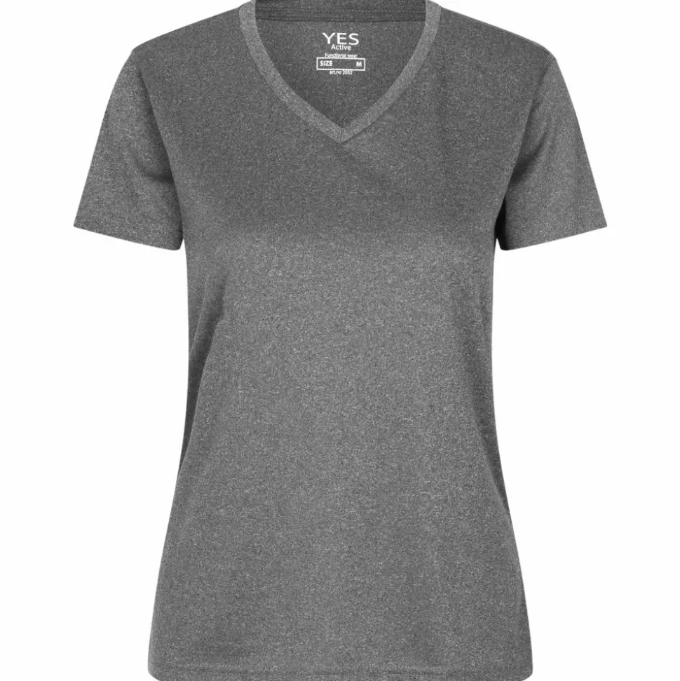 ID YES Active Dame Trænings t-shirt - Grå Melange