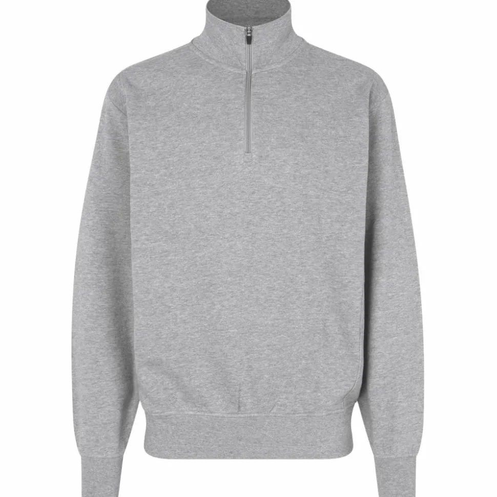 ID Zip Herre Sweatshirt - Grå Melange