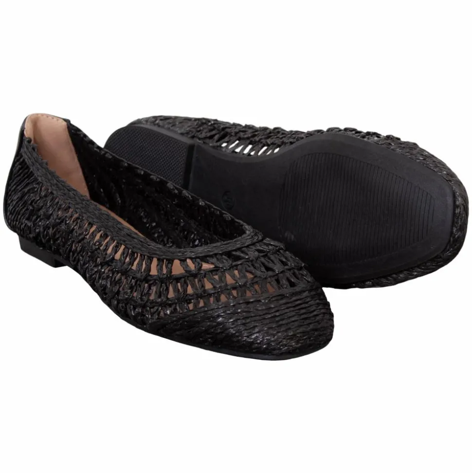 Ideal Shoes Dame Ballerina - Black