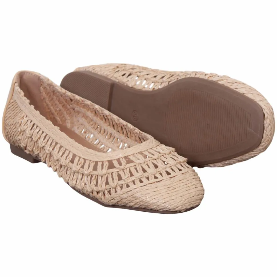 Ideal Shoes Dame Ballerina - Beige