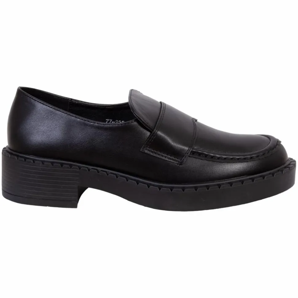 Ideal Shoes Dame Loafers - Black