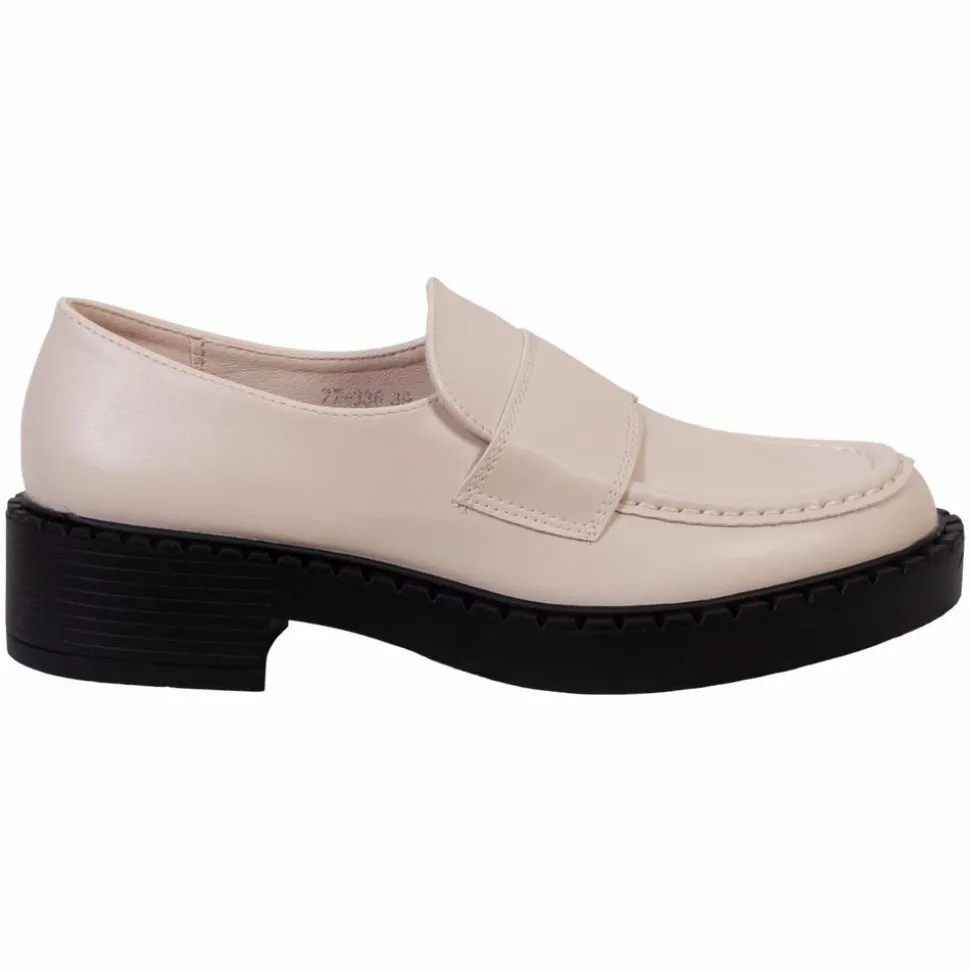Ideal Shoes Dame Loafers - Beige