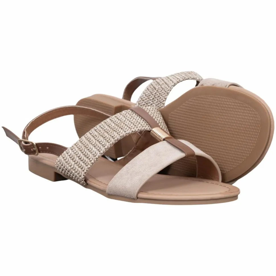 Ideal Shoes Dame Sandaler - Khaki