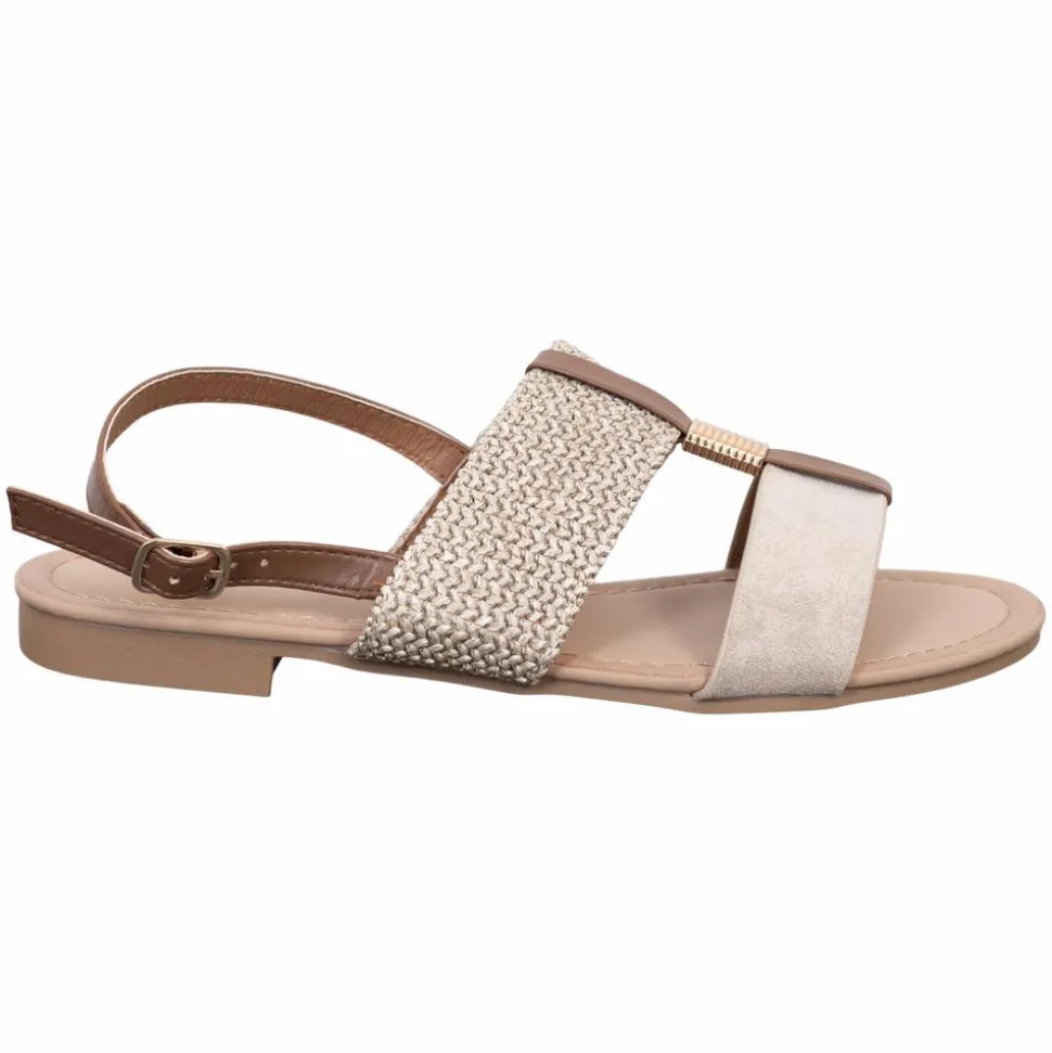 Ideal Shoes Dame Sandaler - Khaki