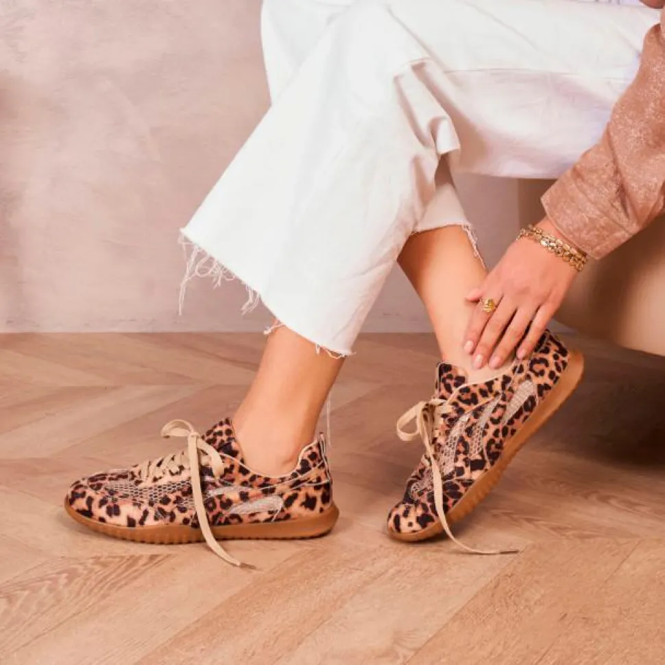 Ideal Shoes Dame Sneakers - Leopard