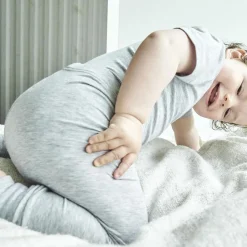 JBS of Denmark Baby Body i bambus - Lys grå melange
