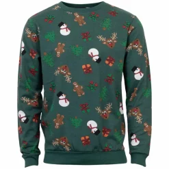 Jule Unisex Sweatshirt - Mørk Grøn/Rensdyr