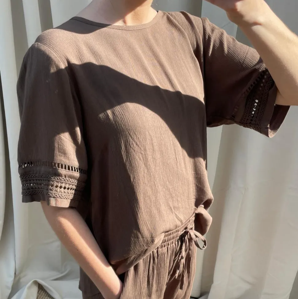 Kopenhaken Bea Dame Bluse - Morel Brown
