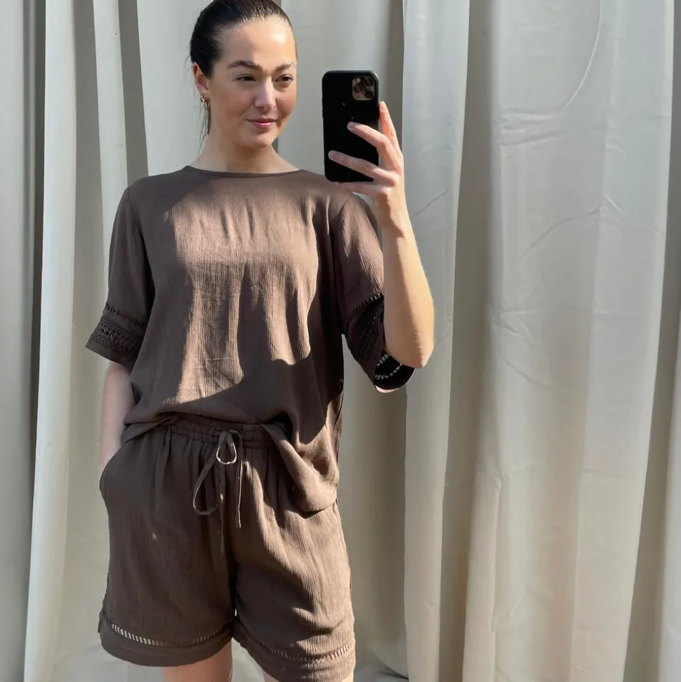 Kopenhaken Bea Dame Bluse - Morel Brown