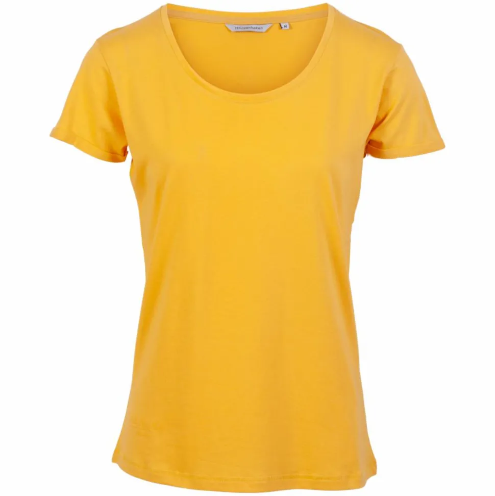 Kopenhaken Via Dame T-shirt i økologisk bomuld - Ochre
