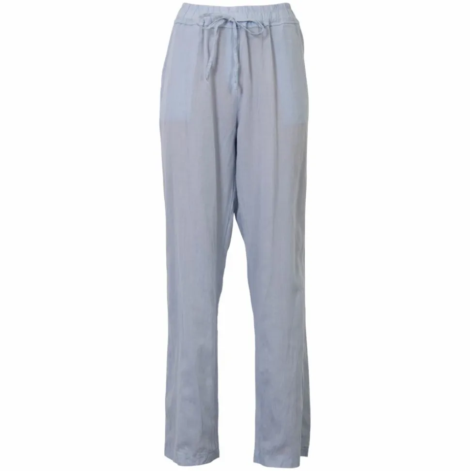 Leonora Dame Bukser i hørmix Plus Size - Heavenly Blue