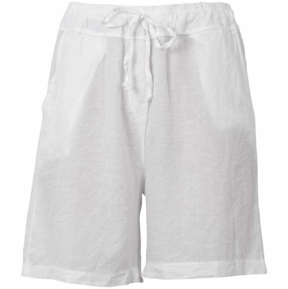 Leonora Dame Shorts i hørmix - Bright White