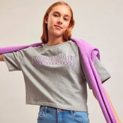 LMTD Pige T-shirt i økologisk bomuld - Grey Melange