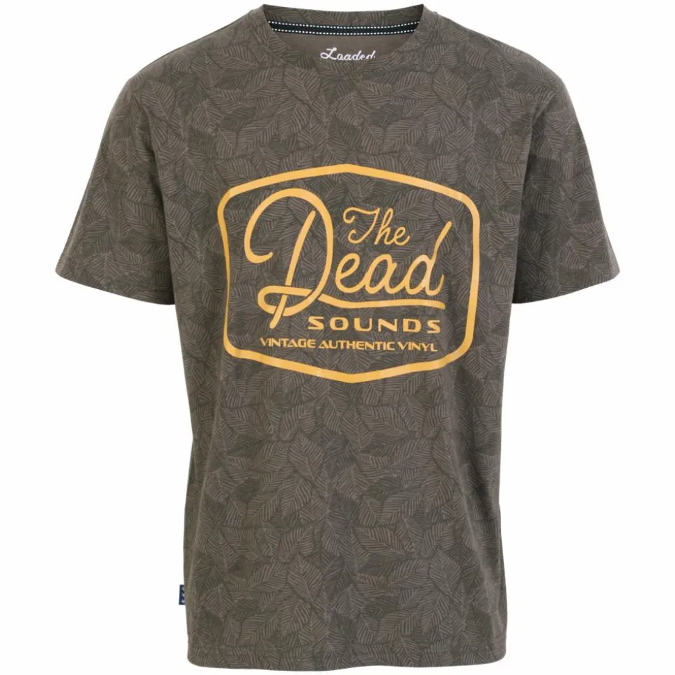 Loaded Herre T-shirt - Asphalt AOP Leaves