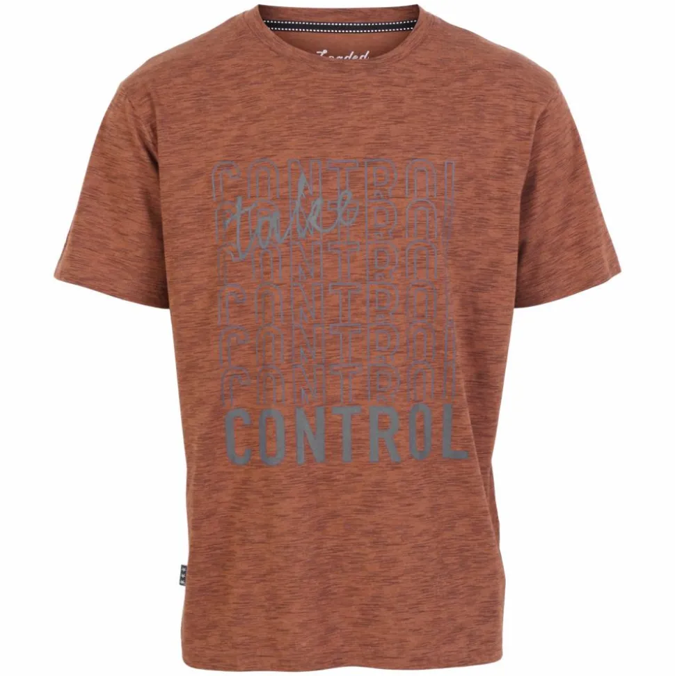 Loaded Herre T-shirt - Dark Okker AOP Stripes
