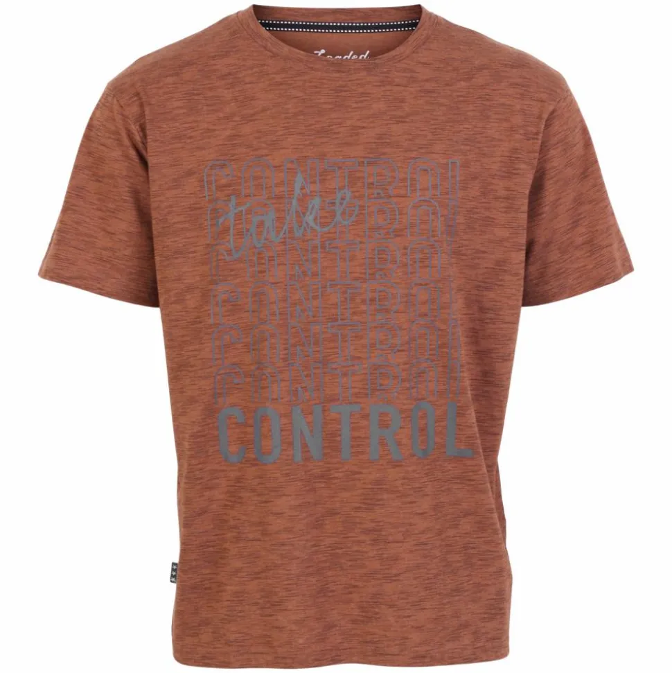Loaded Herre T-shirt Plus Size - Dark Okker AOP Stripes