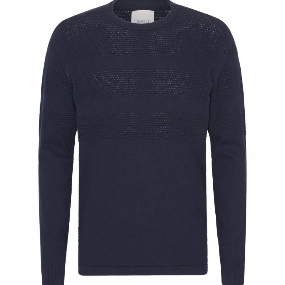 Marcus Affleck Herre Striktrøje - Dark Navy
