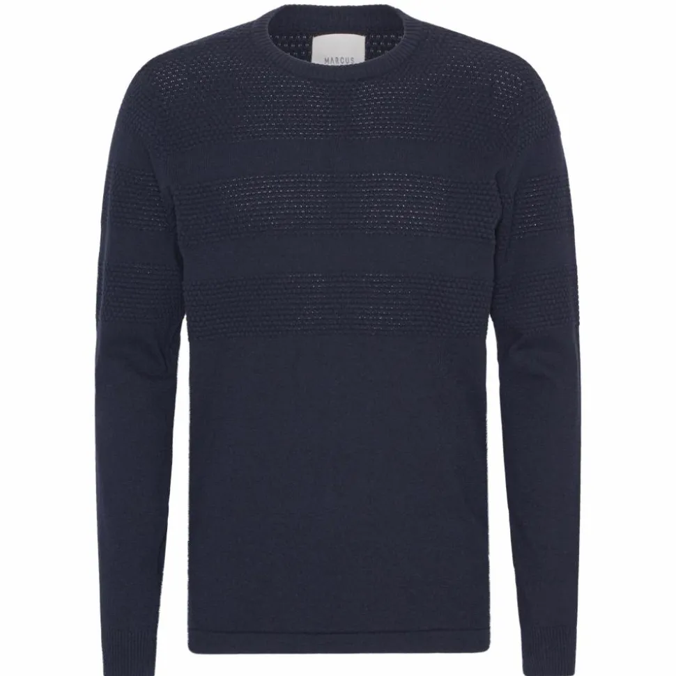 Marcus Affleck Herre Striktrøje - Dark Navy