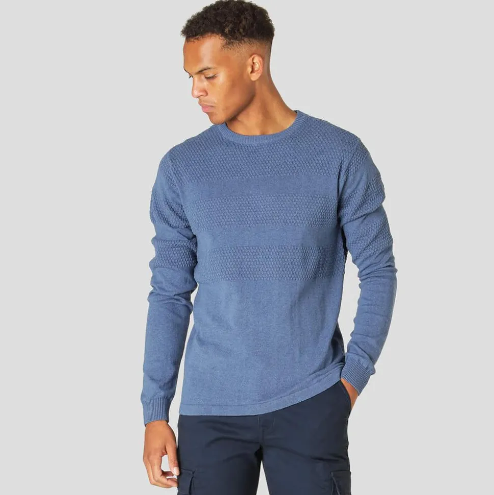 Marcus Affleck Herre Striktrøje - Blue Mix