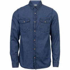 Marcus Hugh Herre Skjorte - Mid blue wash