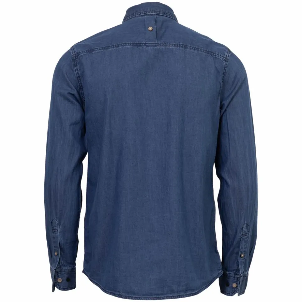 Marcus Hugh Herre Skjorte - Mid blue wash