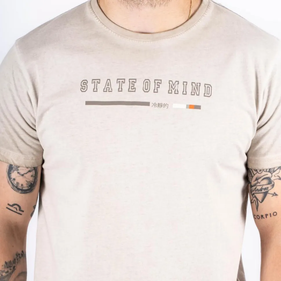 Marcus Jeb Herre T-shirt - Bubbly beige