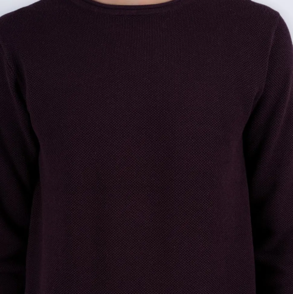 Marcus Langdon Herre Striktrøje - Dark Plum