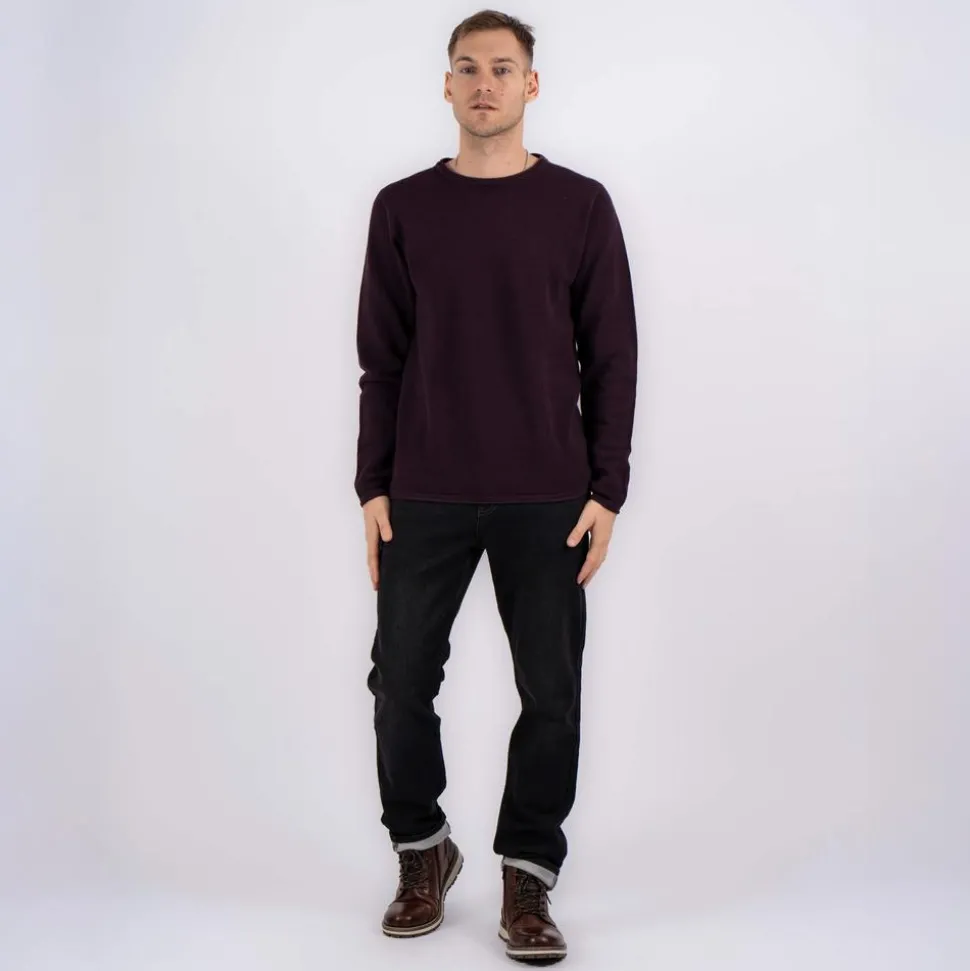 Marcus Langdon Herre Striktrøje - Dark Plum