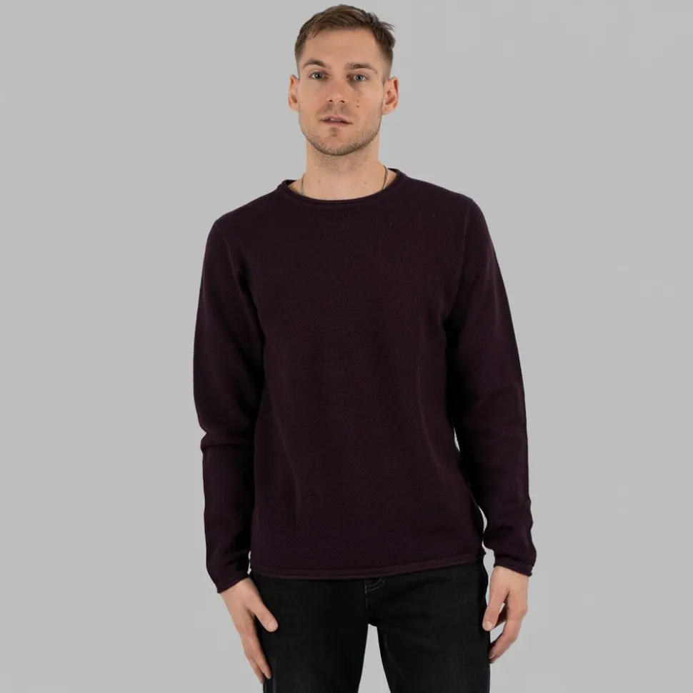 Marcus Langdon Herre Striktrøje - Dark Plum